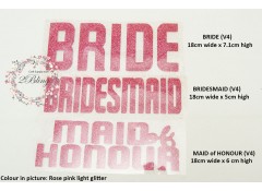 Iron on transfer,  WEDDING, BRIDE, BRIDESMAID(v4)